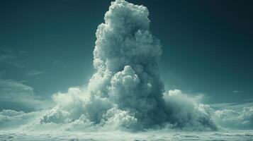 Massive ocean cloud eruption apocalyptic sky photo
