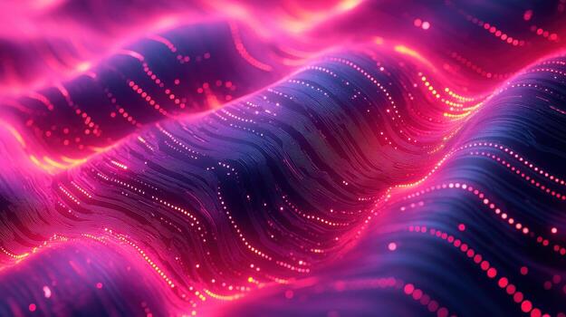 Abstract digital wave background, glowing particles, technology concept, website header photo