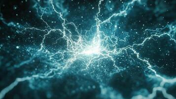 Electric energy burst, cosmic background, science concept photo
