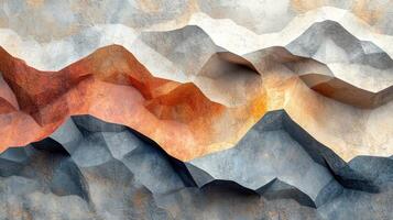Abstract low-poly mountain range texture, background design photo