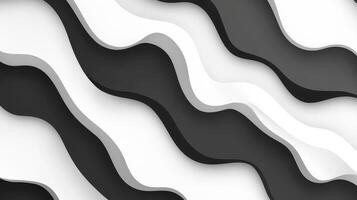 Abstract black white wavy lines background design photo