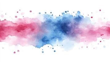 Pink blue watercolor splash abstract banner design photo