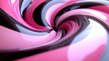 Abstract swirling pink, white, and black pattern, digital art, background photo