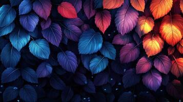 Colorful autumn leaves, gradient background, nature wallpaper photo