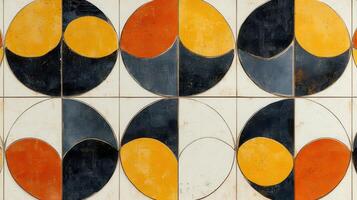 Geometric tile floor, abstract design, interior, home decor, design inspiration photo