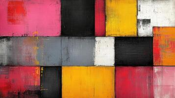 Abstract colorful geometric art canvas, modern textured painting, home decor photo