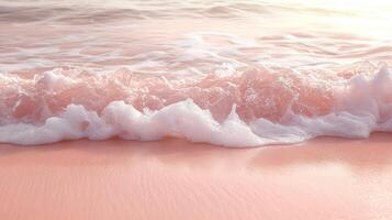 Pink sand beach sunrise waves ocean background website photo