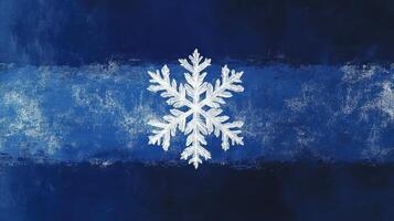 Winter snowflake on icy blue background, holiday card design photo