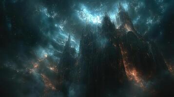 Dark Castle Stormy Night Fantasy Artwork photo