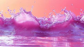 Pink liquid splash, wave, abstract background, vibrant, refreshing photo