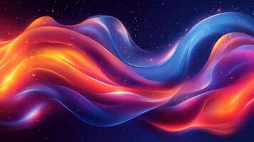 Abstract fiery blue and orange wave, dark cosmic background, digital art, website banner photo