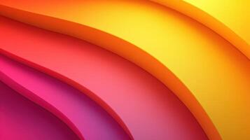Abstract orange yellow pink curves background design photo