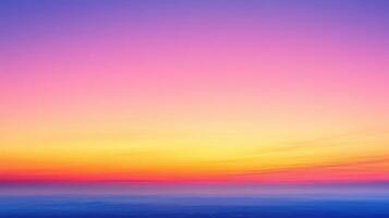 Vibrant sunset over calm ocean serene landscape, background ideal for design photo