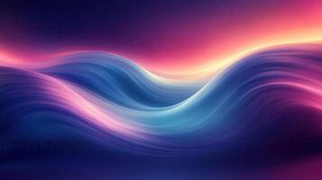 Abstract cosmic waves, vibrant colors, night sky, design background photo