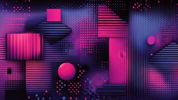 Abstract geometric shapes, vibrant colors, dark background, digital art, website banner photo