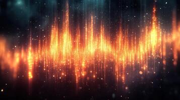 Abstract fiery energy wave, dark background, cosmic dust, visual effects, design photo