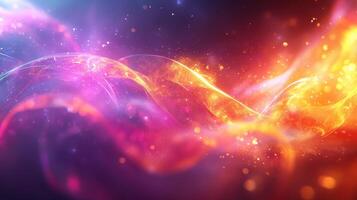 Abstract energy waves, vibrant colors, cosmic background, design element photo