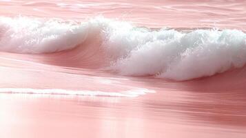 Pink ocean waves crashing on beach, calm background, idyllic summer vacation photo