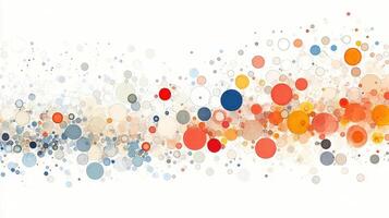 Colorful circles flowing, abstract background, design element photo