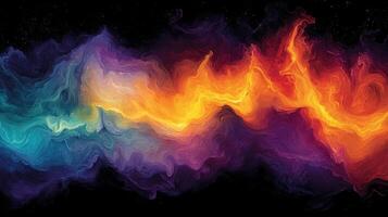 Cosmic Nebula, fiery and icy clouds collide, stellar background, artistic photo