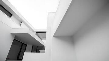 Modern architecture showcases clean lines and minimalist aesthetic design photo