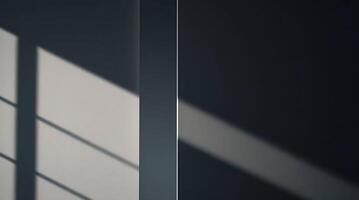 Abstract shadows and light play on a wall creating a minimalist composition. photo