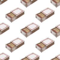Colored seamless pattern with hand drawn vintage of open matchbox vector