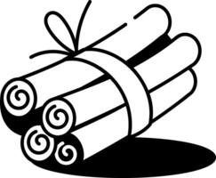 An icon of cinnamon sticks designed in hand drawn style vector
