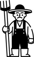 Icon of farmer character designed in sketchy style vector