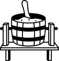 Icon showing dasher churn in sketchy style vector
