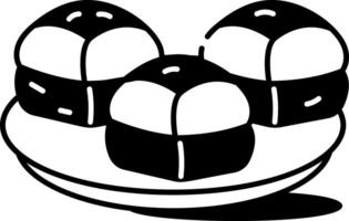 An icon of dinner rolls designed in doodle style vector