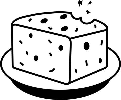An icon of bread designed in sketchy style