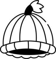 A beanie icon drawn in sketchy style vector