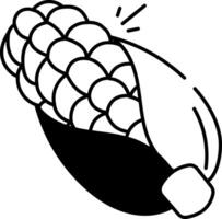 An icon of corncob designed in hand drawn style vector