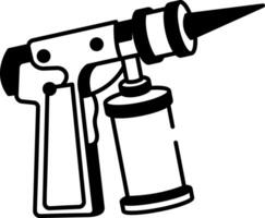 A hand drawn style icon of a dab torch vector