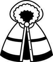 Icon showing winter cloak in sketchy style vector