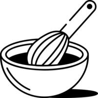 A whisk bowl drawn in sketchy style icon vector