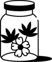 A doodle style icon depicting a concentrate jar vector