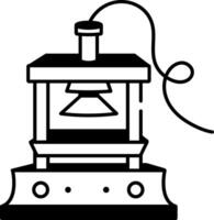 A doodle style icon of a press machine vector