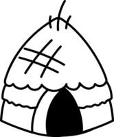 Sketchy style icon denoting native hut structure vector