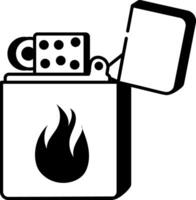 A hand drawn style icon of a lighter vector
