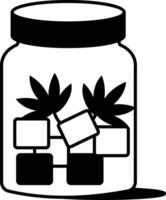 A hand drawn style icon of thc jar vector