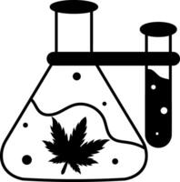 A hand drawn style icon showing cannabis lab vector