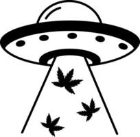 Ufo abduction icon in hand drawn style vector