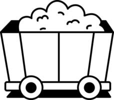 A drawing style icon of loaded hay cart vector