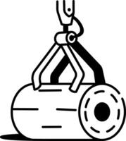 Drawing style icon showing a log claw vector