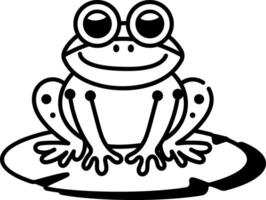 A drawing style icon showing cute frog vector