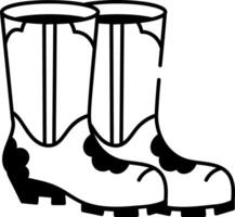 Drawing style icon of muddy farm boots vector