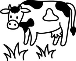 Drawing style icon showing a farm cow vector