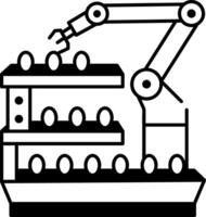 A hand drawn icon of egg collector robotic machine vector